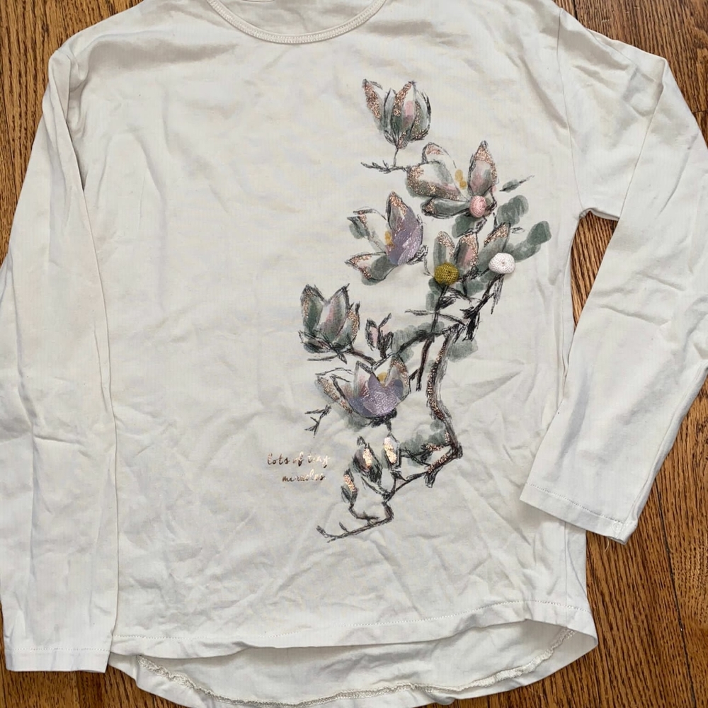 Zara girls long sleeve t-shirt size 11/12 cotton